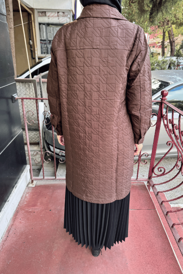 İnvee Kapitone Ceket Kahve 6879