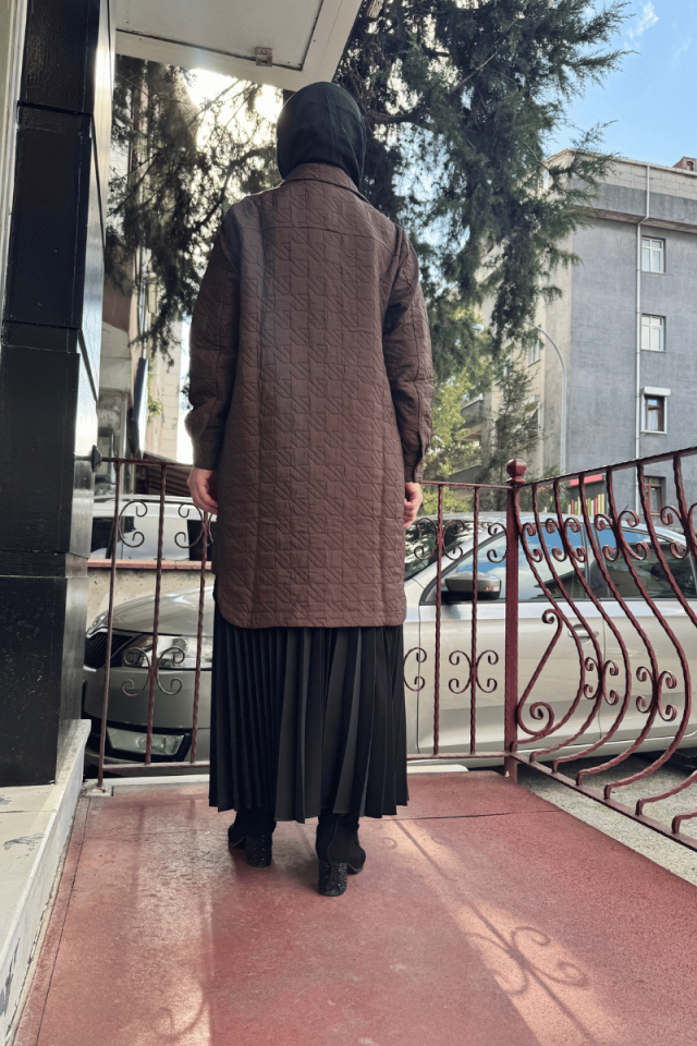 İnvee Kapitone Ceket Kahve 6879