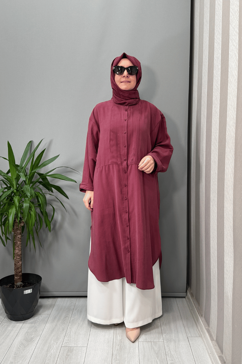QOOQ Ruvo Gömlek Mürdüm 25SS202