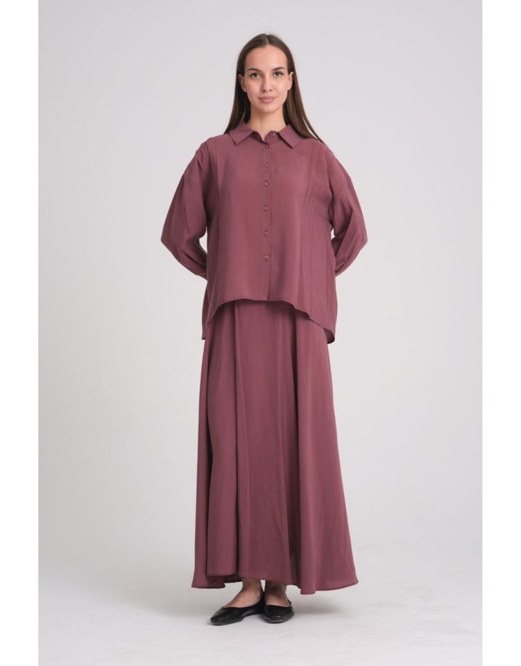 QOOQ Olbis Gömlek Mürdüm 25SS201