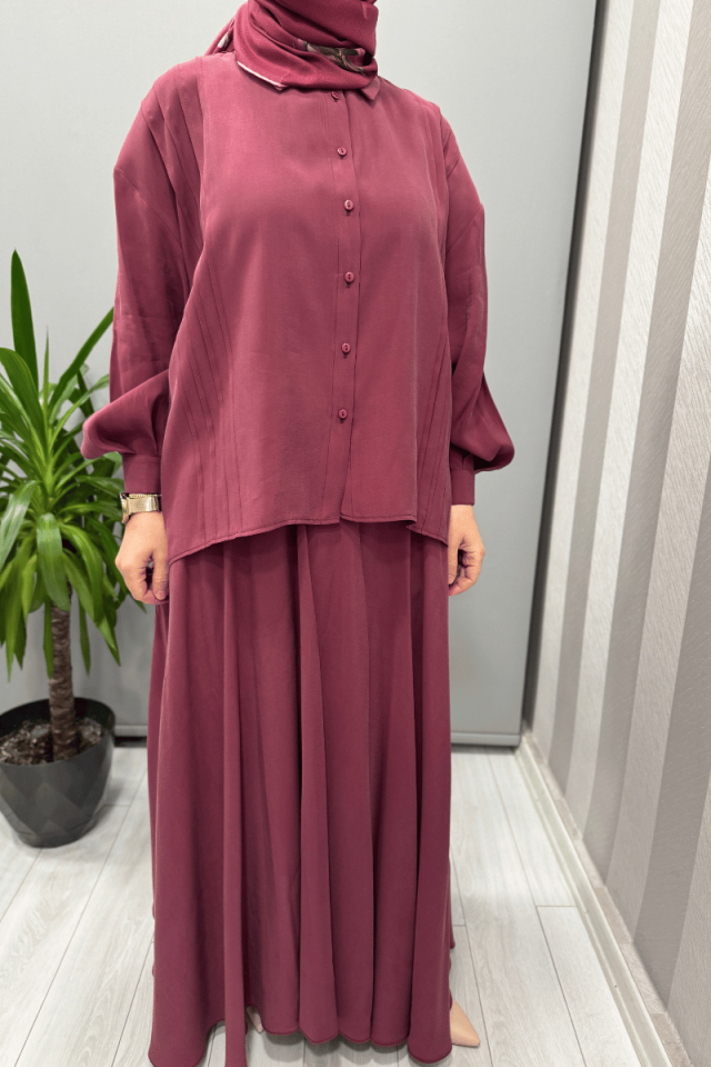 QOOQ Olbis Gömlek Mürdüm 25SS201