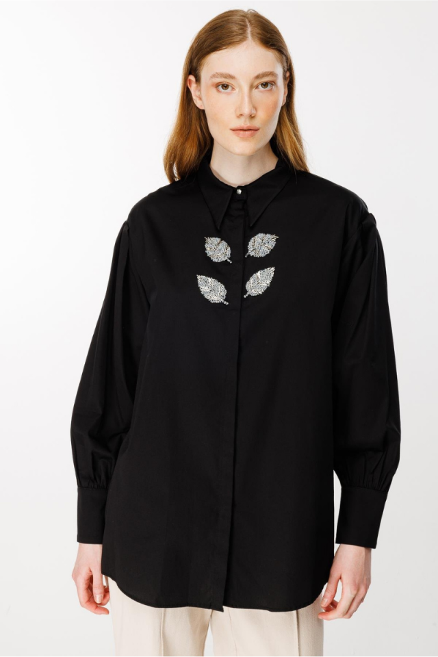 Ghisa Embroidered Detailed Tunic Black 4YGSTNK4525