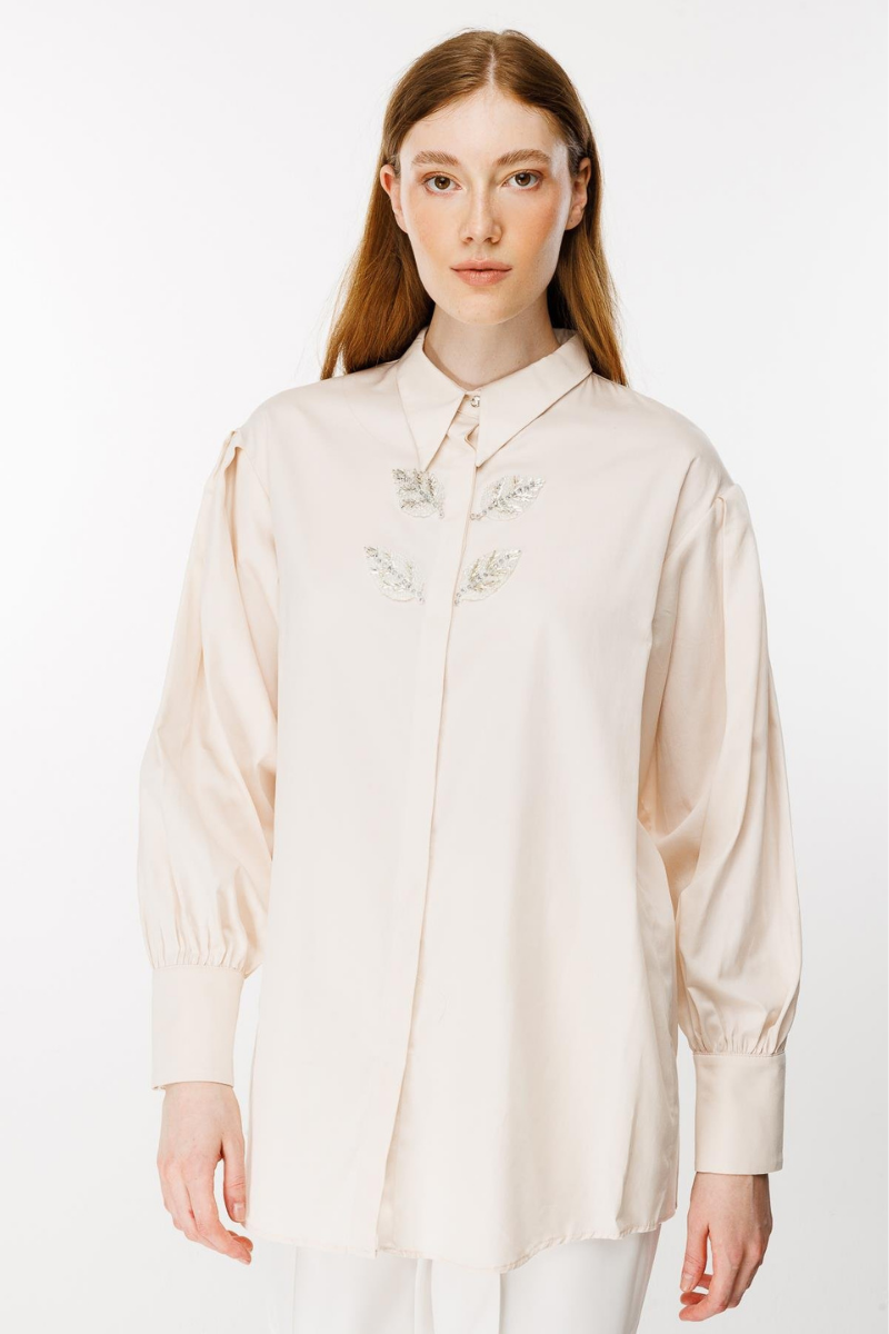 Ghisa İşleme Detaylı Tunik Taş 4YGSTNK4525