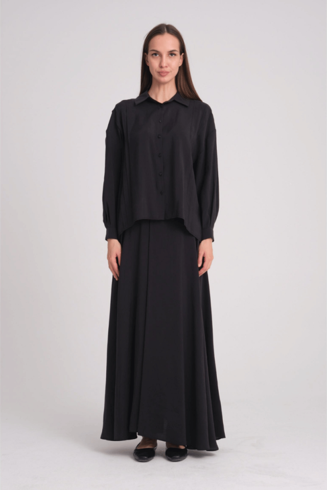 QOOQ Olbis Gömlek Siyah 25SS201