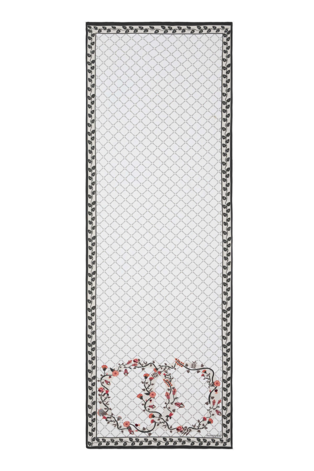 Imannoor Ivy Noor White Floss Viscose Shawl 70x200