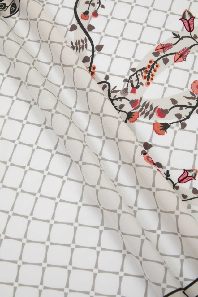 Imannoor Ivy Noor White Floss Viscose Shawl 70x200