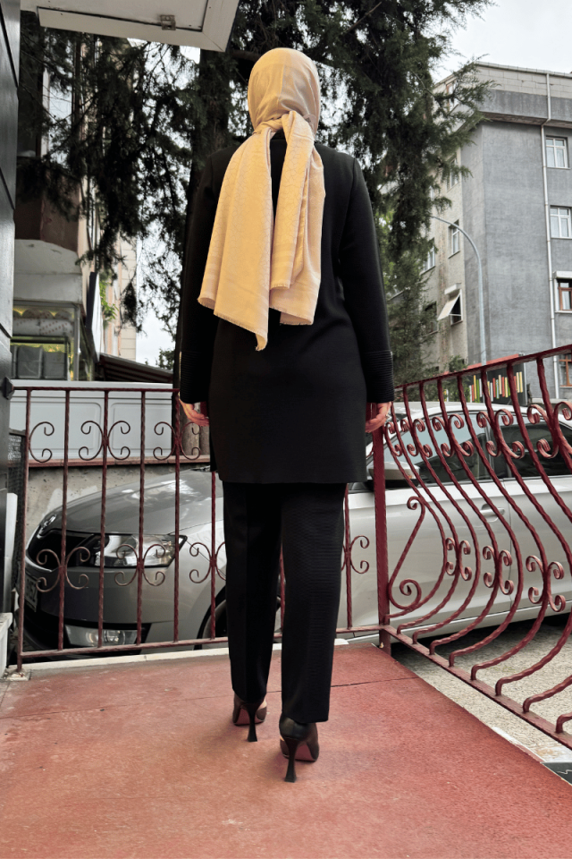 Miss Dalida Dar Paça Triko Pantolon Siyah T25K-7000