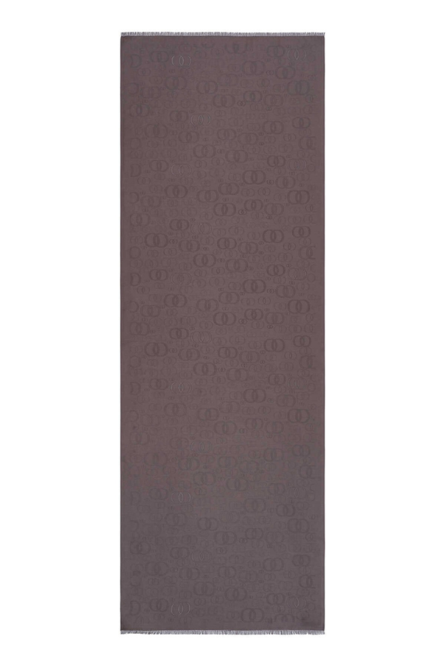 Imannoor Noor Anthracite Jacquard Silk Shawl 70x200