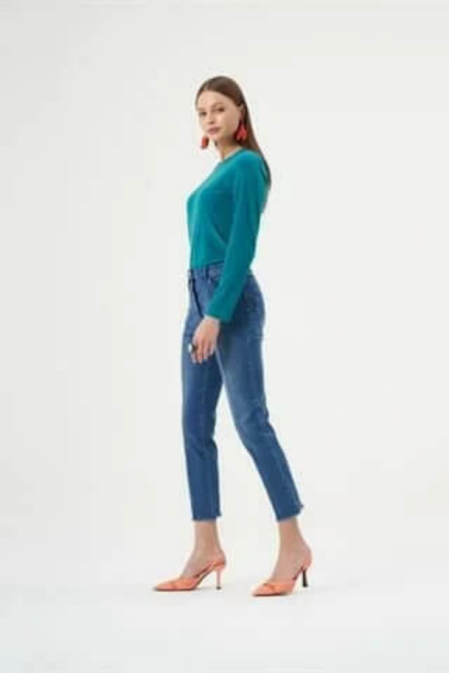 Misswhence Likralı Kot Pantolon Mavi 33104