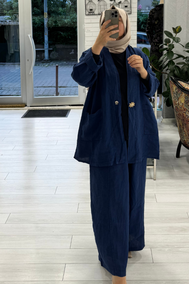 Ghisa Jacket Trouser Set Navy Blue 4YGSTKM3767