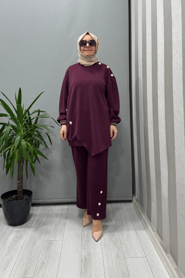 Ghisa Asimetrik Kesim Takım Mürdüm 25YGSTKM4851