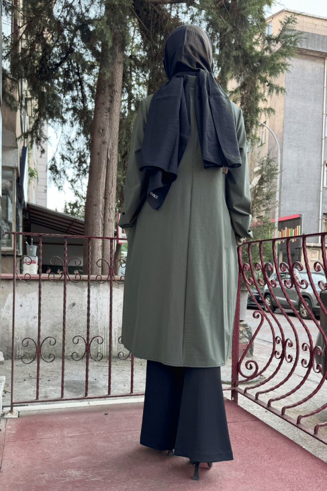 MissWhence Çıtçıtlı Gömlek Kap Yeşil 36412