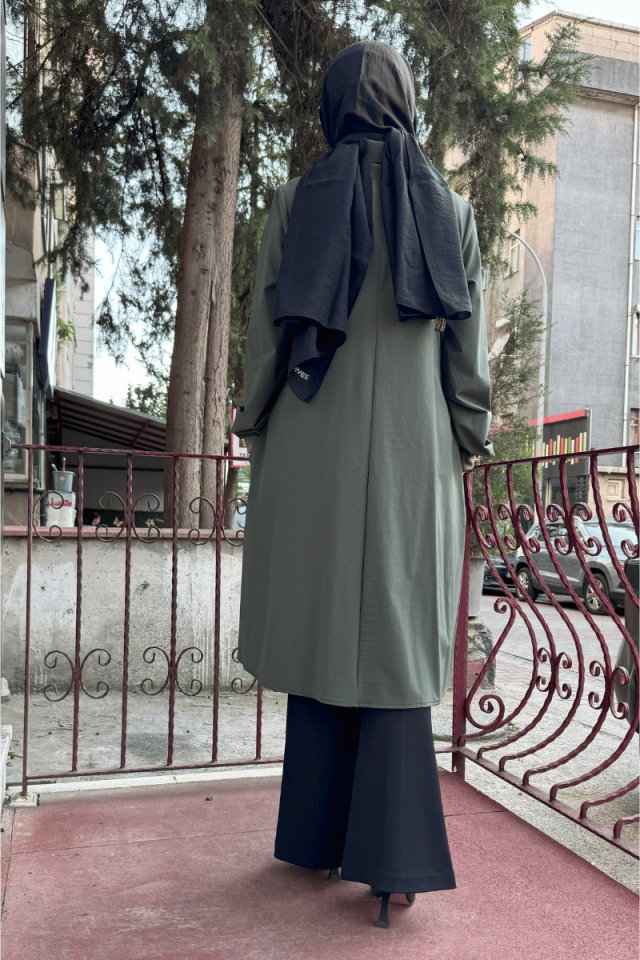 MissWhence Çıtçıtlı Gömlek Kap Yeşil 36412