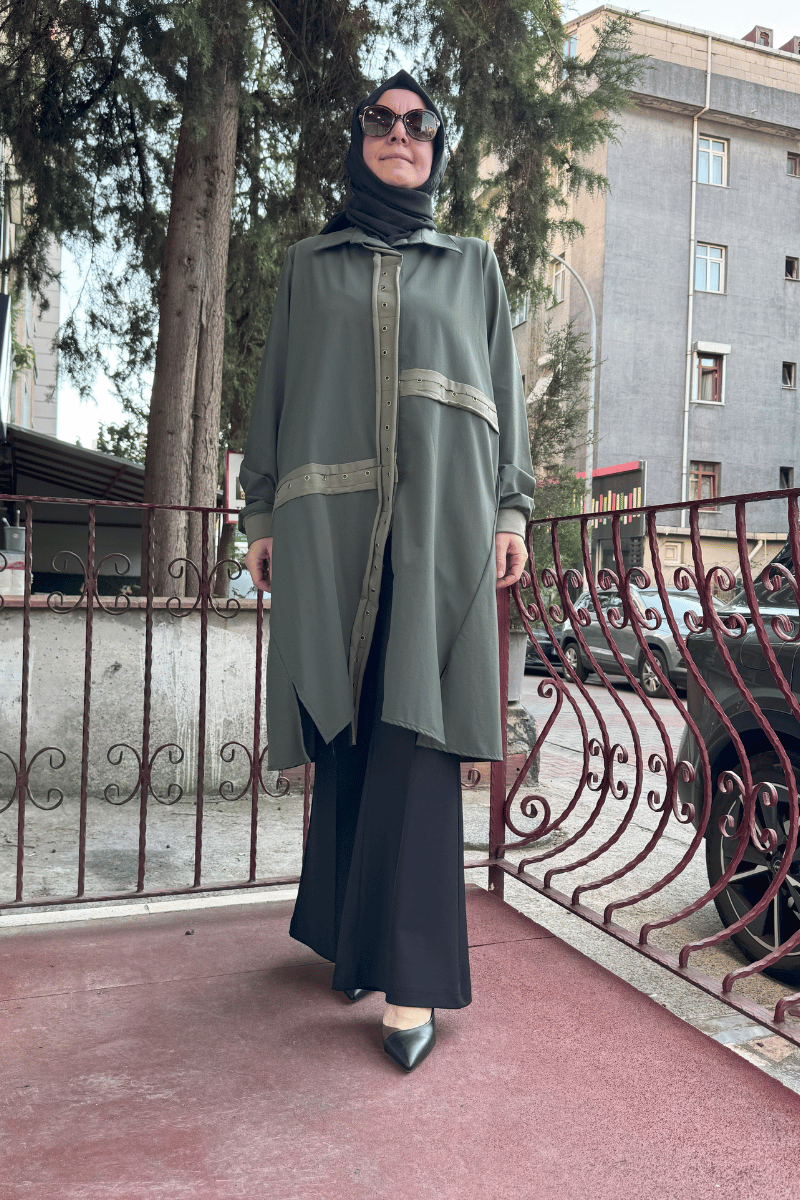 MissWhence Çıtçıtlı Gömlek Kap Yeşil 36412