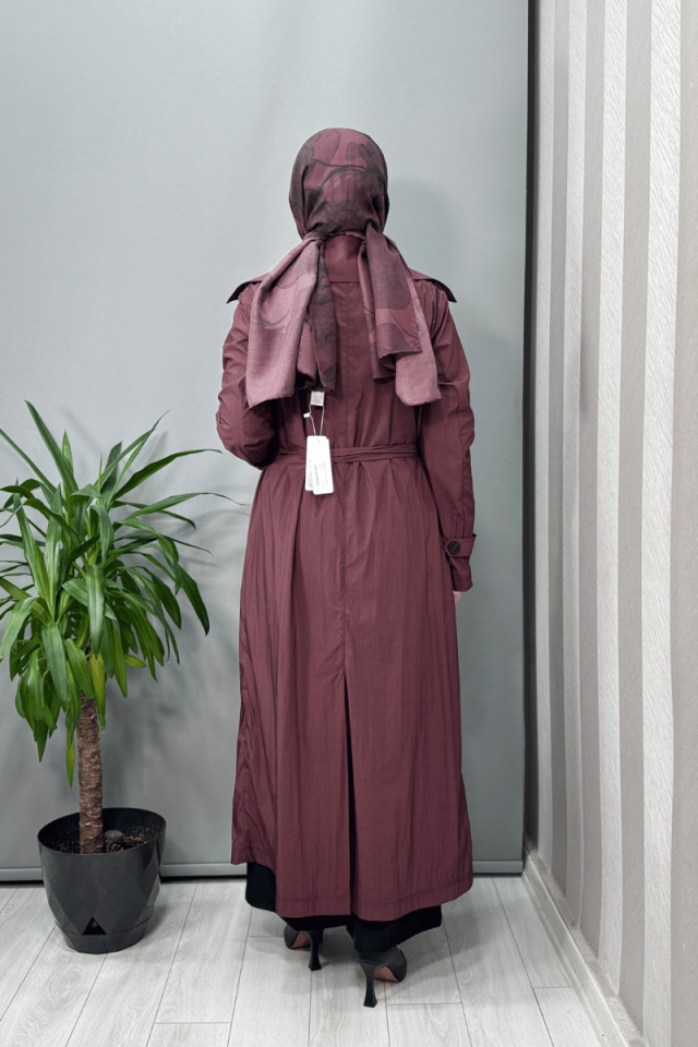 Almarwah Paraşüt Kumaş Trenç Kap Bordo 404933