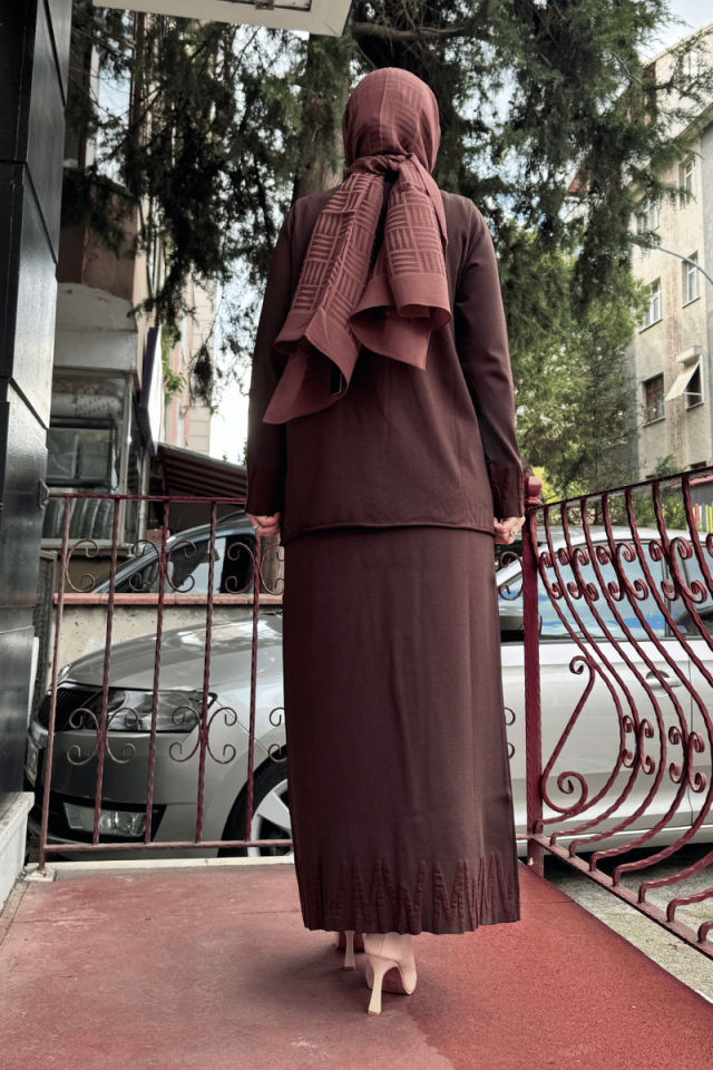 MissWhence Triko Takım Kahve Miss240-2409