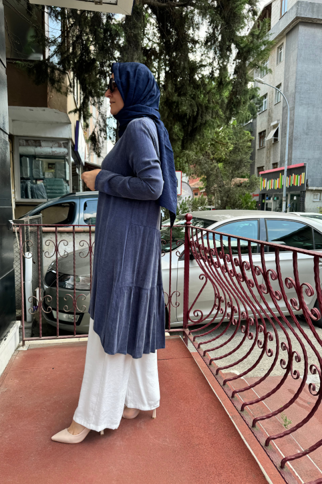 Almarwah Lyocell Basic Tunik Lacivert 102174