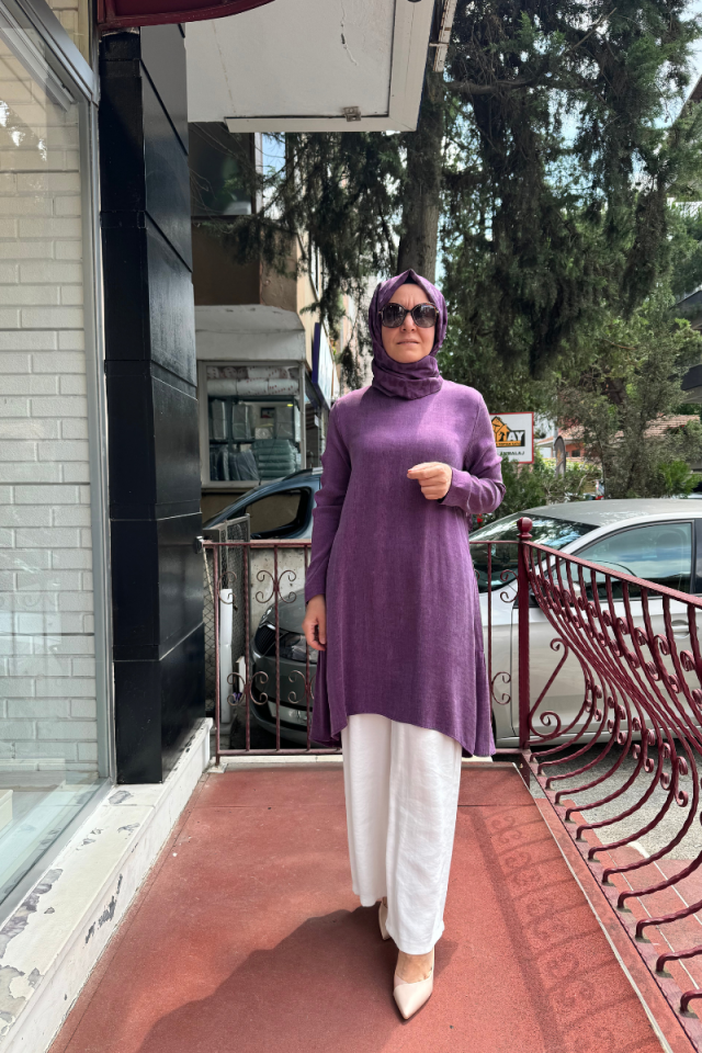 Almarwah Lyocell Basic Tunic Plum 102174