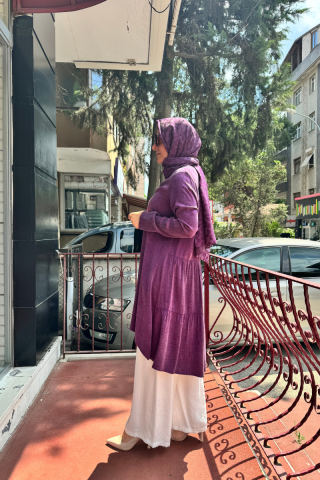 Almarwah Lyocell Basic Tunic Plum 102174
