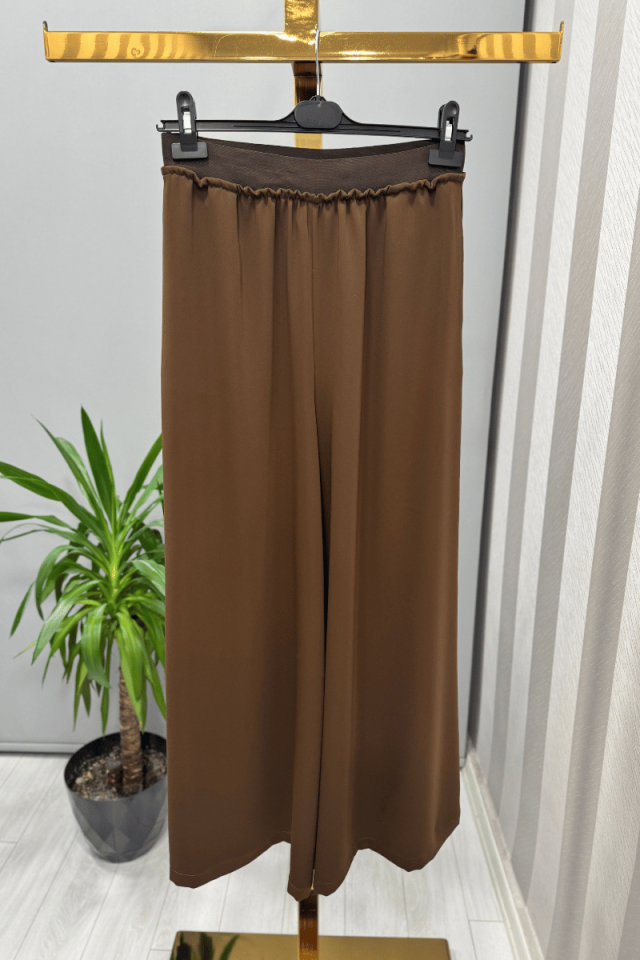 Sentez Logos Geniş Paça Pantolon Kahve 5561