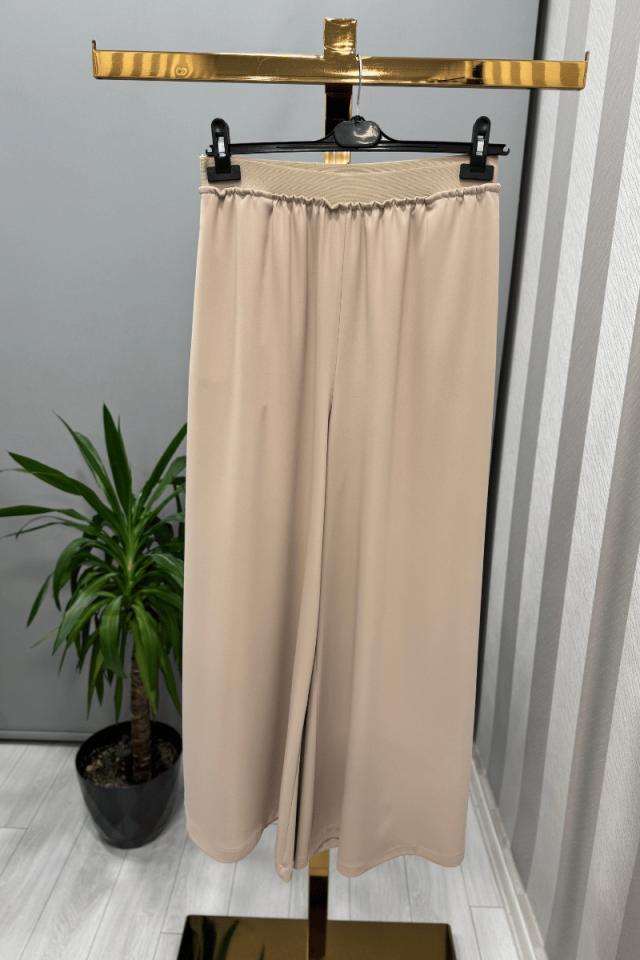 Sentez Logos Geniş Paça Pantolon Taş 5561