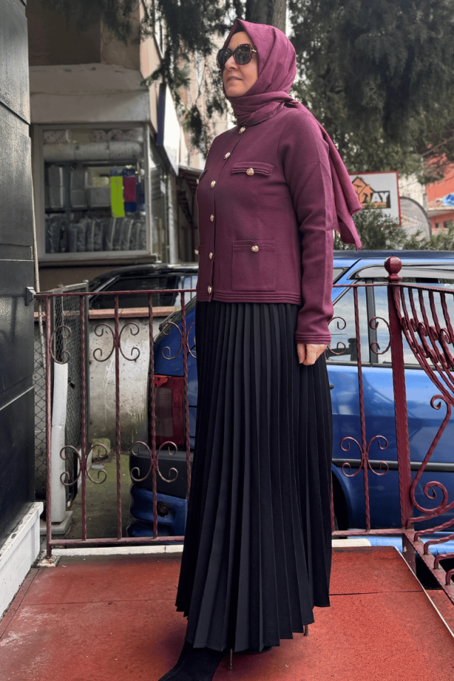 Ghisa Hırka Mürdüm 5KOBHRK3078