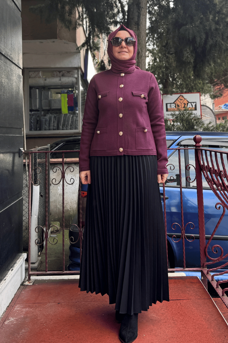 Ghisa Hırka Mürdüm 5KOBHRK3078