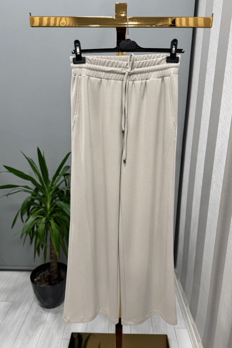 Sentez Divanna Modal Geniş Paça Pantolon Taş 5584
