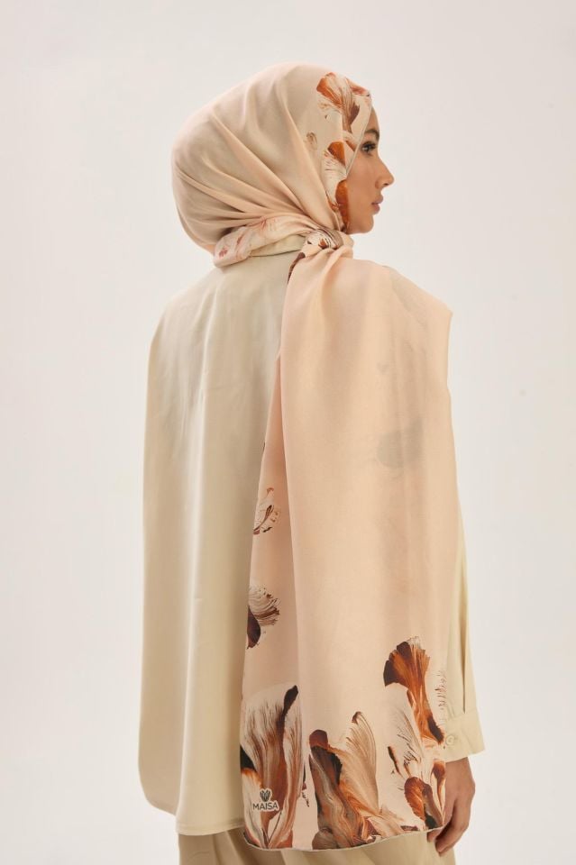 Maisa HUŞ PAMUK İPEK ŞAL 70*190 CM - KAHVERENGİ