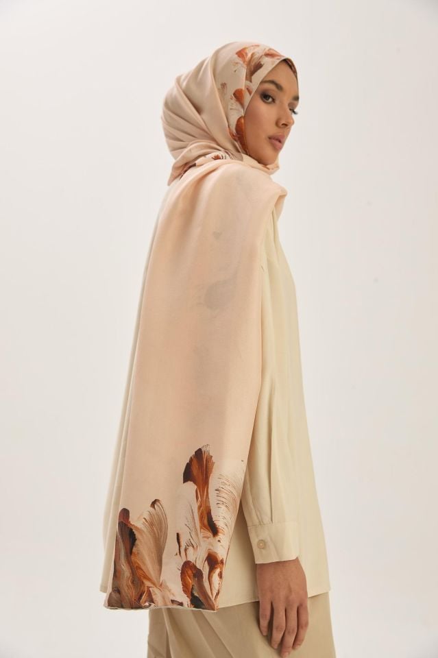 Maisa HUŞ PAMUK İPEK ŞAL 70*190 CM - KAHVERENGİ