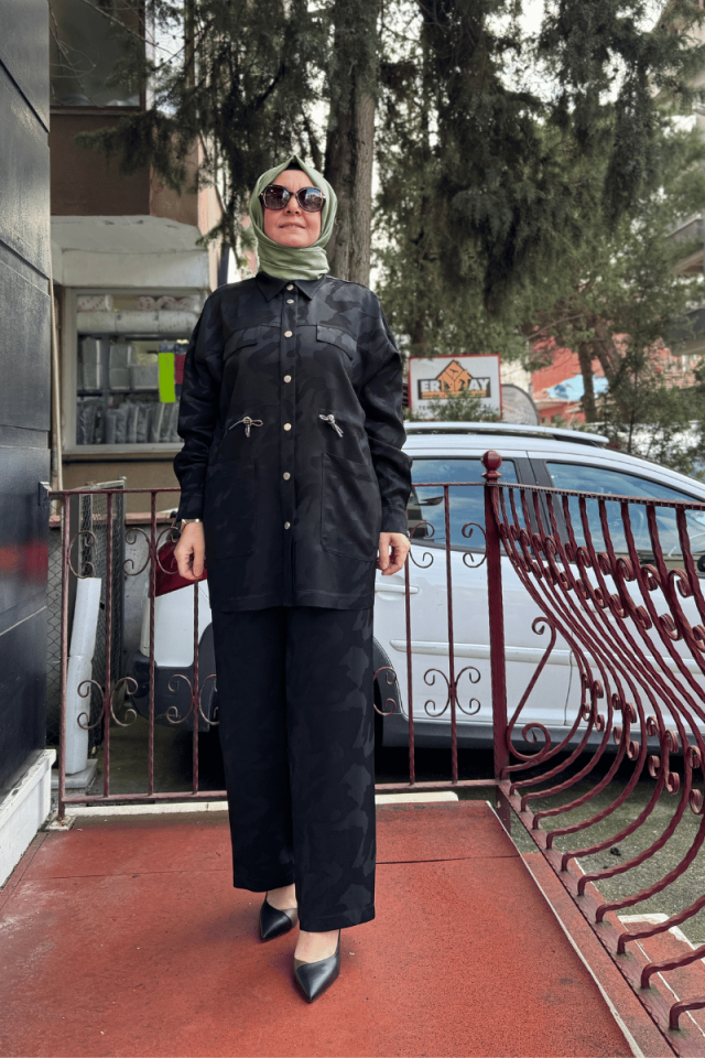 Ghisa Tunik Takım Siyah 25YGSTKM4082