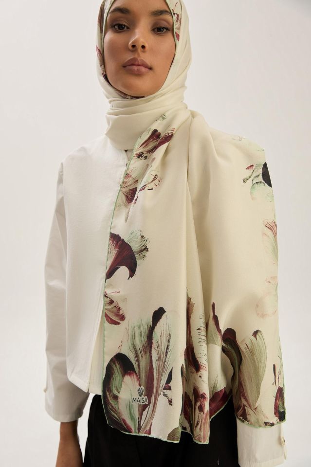 Maisa HUŞ PAMUK İPEK ŞAL 70*190 CM - YEŞİL