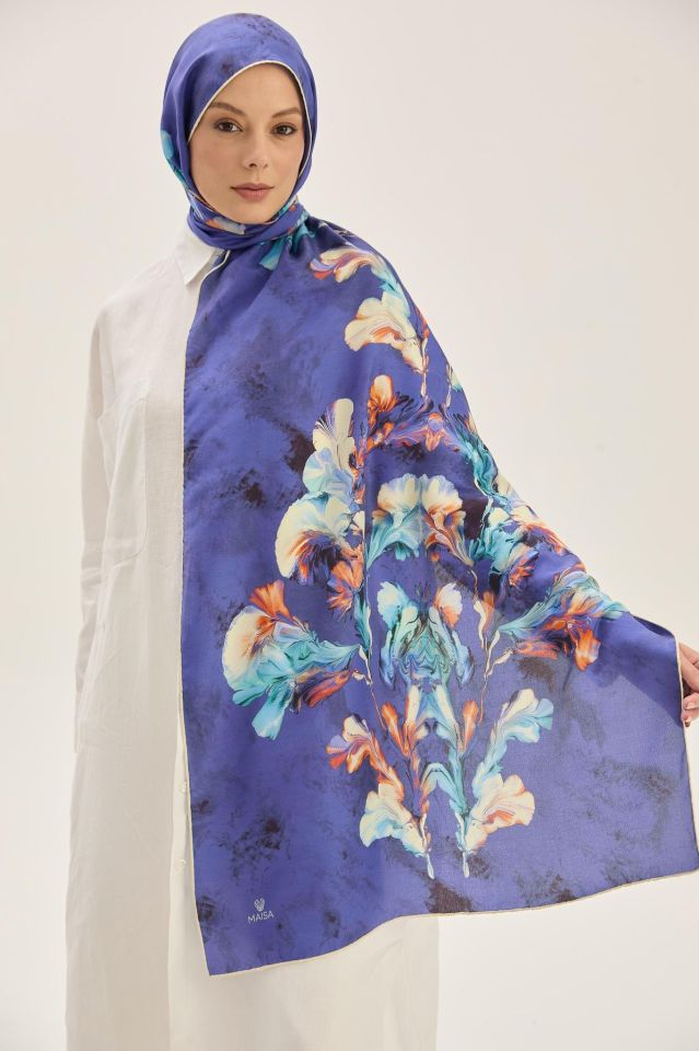 Maisa REYYA PAMUK İPEK ŞAL 70*190 CM - SAKS