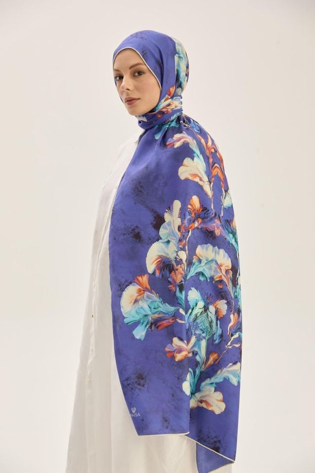 Maisa REYYA PAMUK İPEK ŞAL 70*190 CM - SAKS