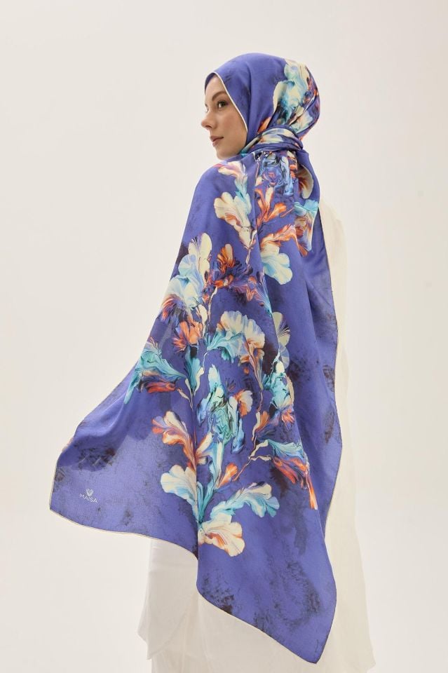 Maisa REYYA PAMUK İPEK ŞAL 70*190 CM - SAKS