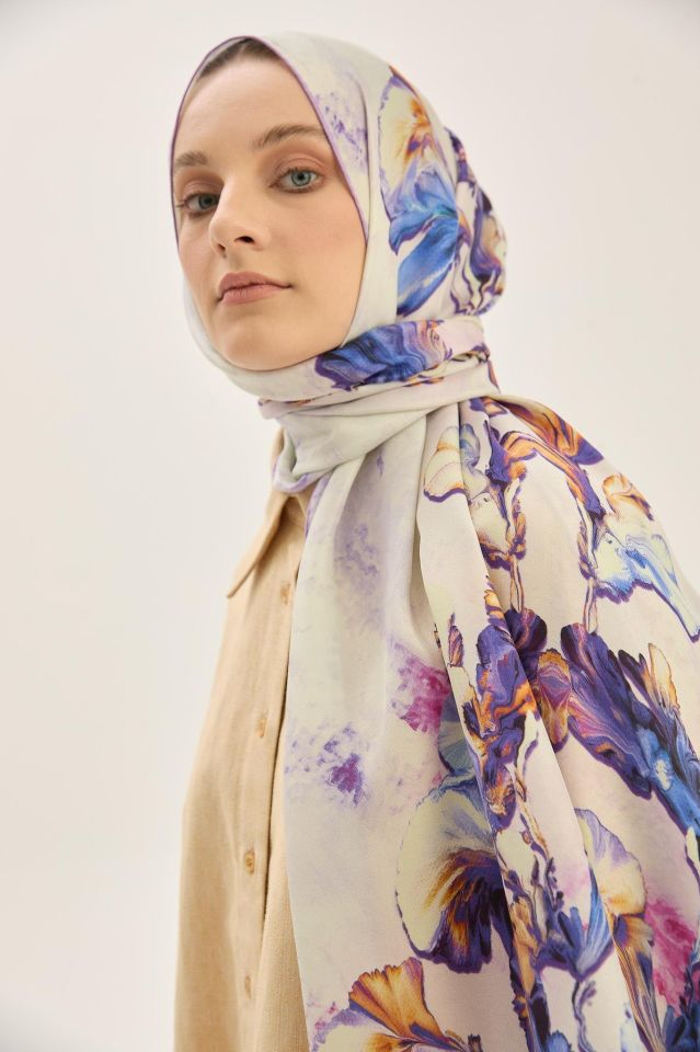 Maisa REYYA PAMUK İPEK ŞAL 70*190 CM - LİLA