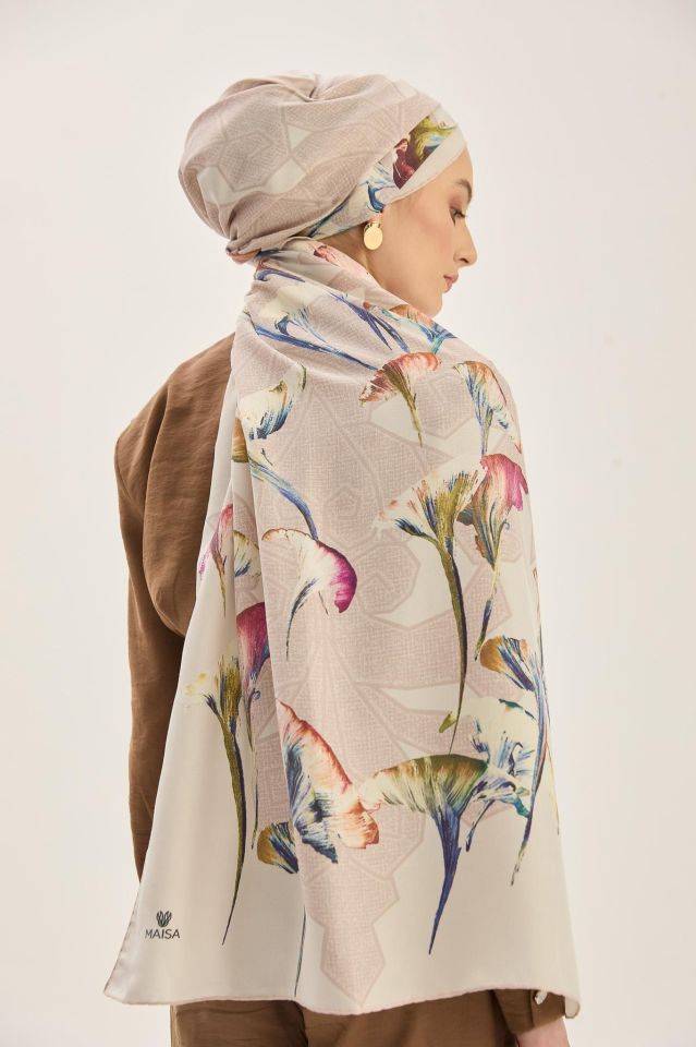 Maisa LEMA PAMUK İPEK ŞAL 70*190 CM - PUDRA PEMBE