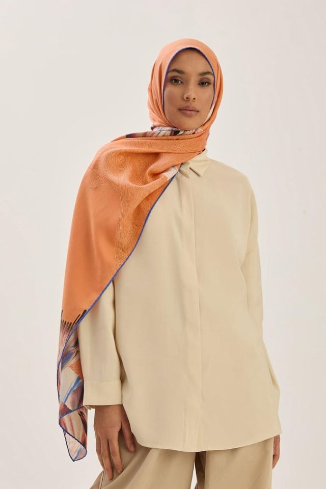 Maisa MİRA PAMUK İPEK ŞAL 70*190 CM - TURUNCU