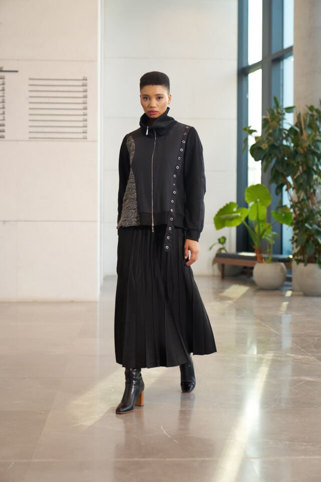 Misswhence Patchwork Zippered Jacket 34200
