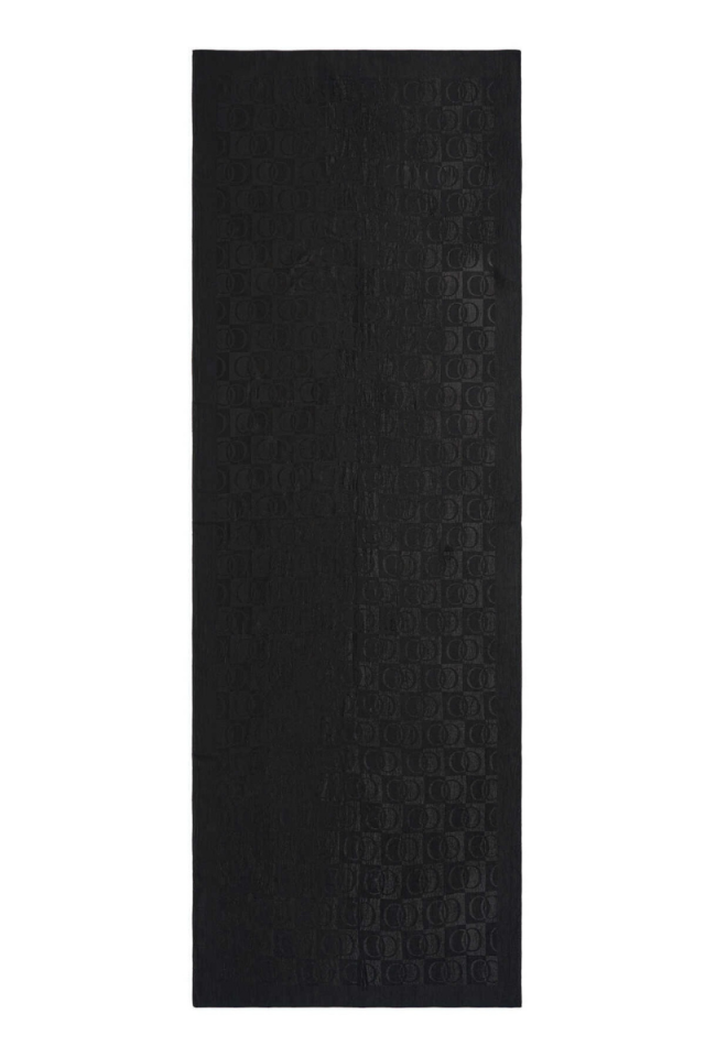 İmannoor Dama Desen Siyah Naia Pamuk Şal 70x200