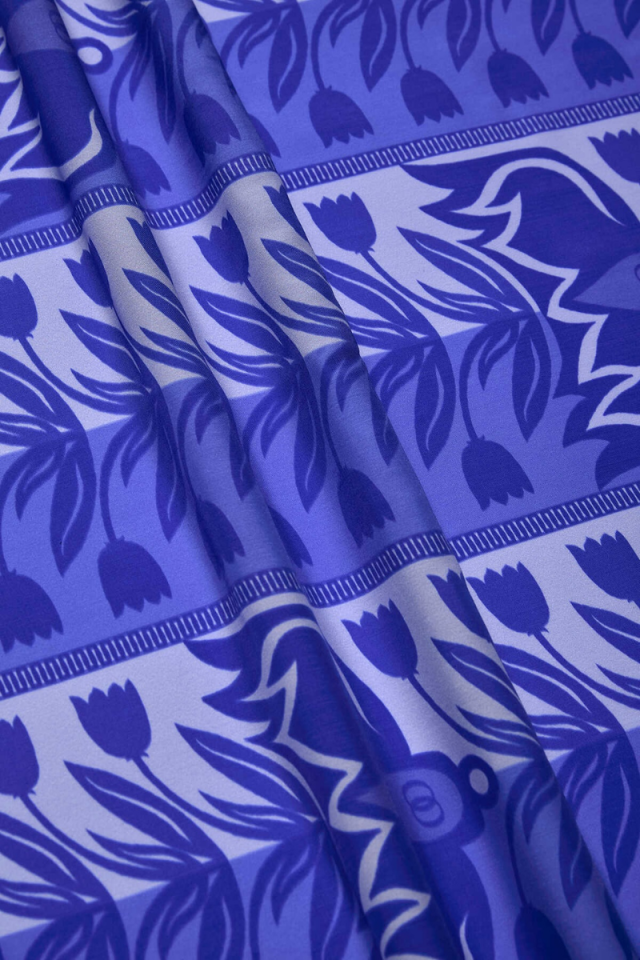 Imannoor Tulip Road Blue Cotton Voile Shawl 70x200