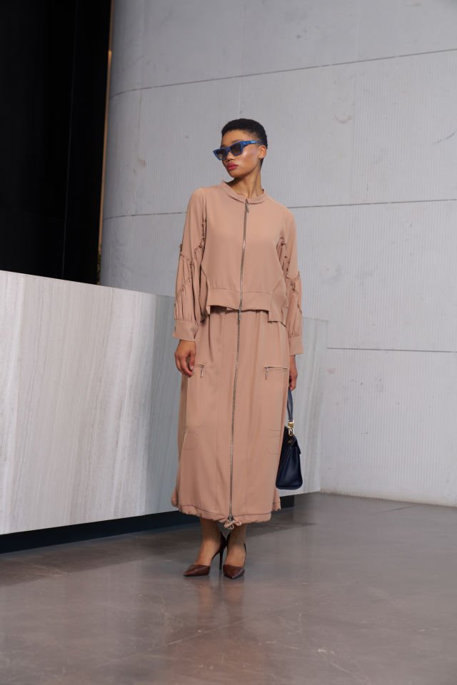 Misswhence Zippered Skirt Blouse Set 34207