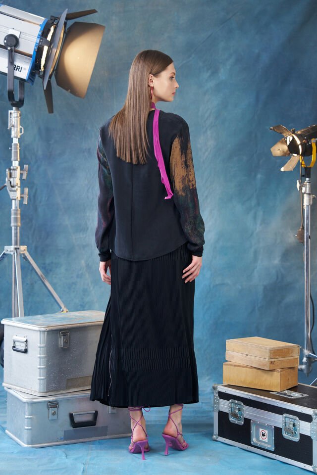 Misswhence Side Zipper Pleated Skirt 34903