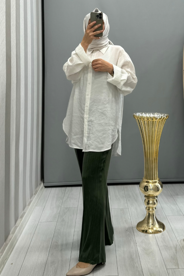 QOOQ قميص Orb أبيض 24SS219