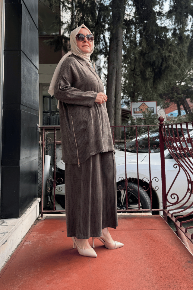 Ghisa Gömlek Yaka Takım Kahve 25YGSTKM3421