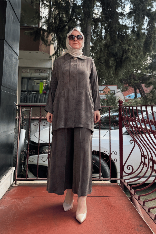 Ghisa Gömlek Yaka Takım Kahve 25YGSTKM3421