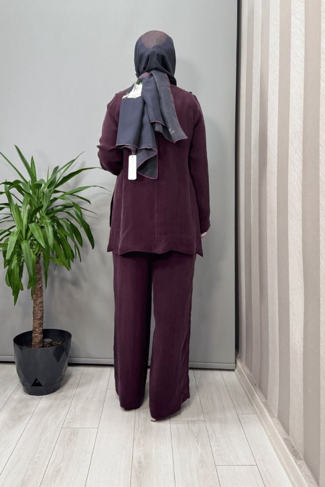 Miss Dalida Omuz Düğme Detaylı Bluz Bordo T25Y-6067