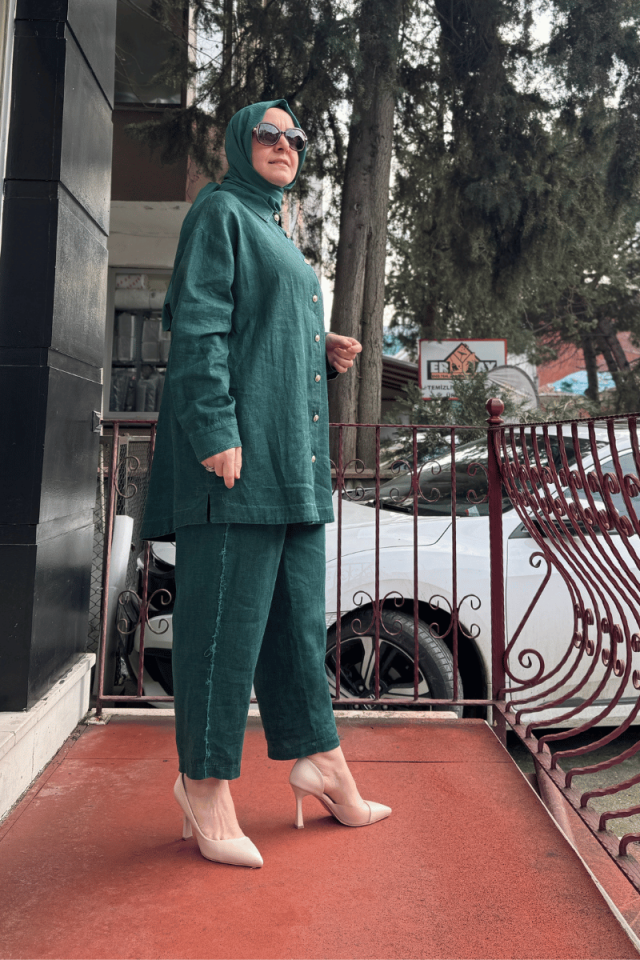 Ghisa Keten Takım Yeşil 25YGSTKM4874