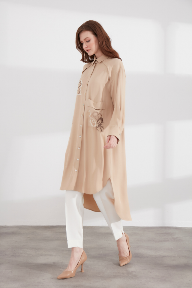 Almarwah Embroidered and Pocket Detailed Shirt 101942