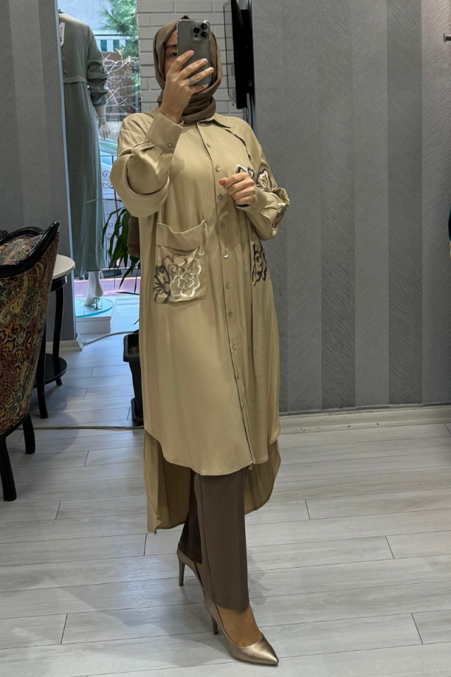 Almarwah Embroidered and Pocket Detailed Shirt 101942